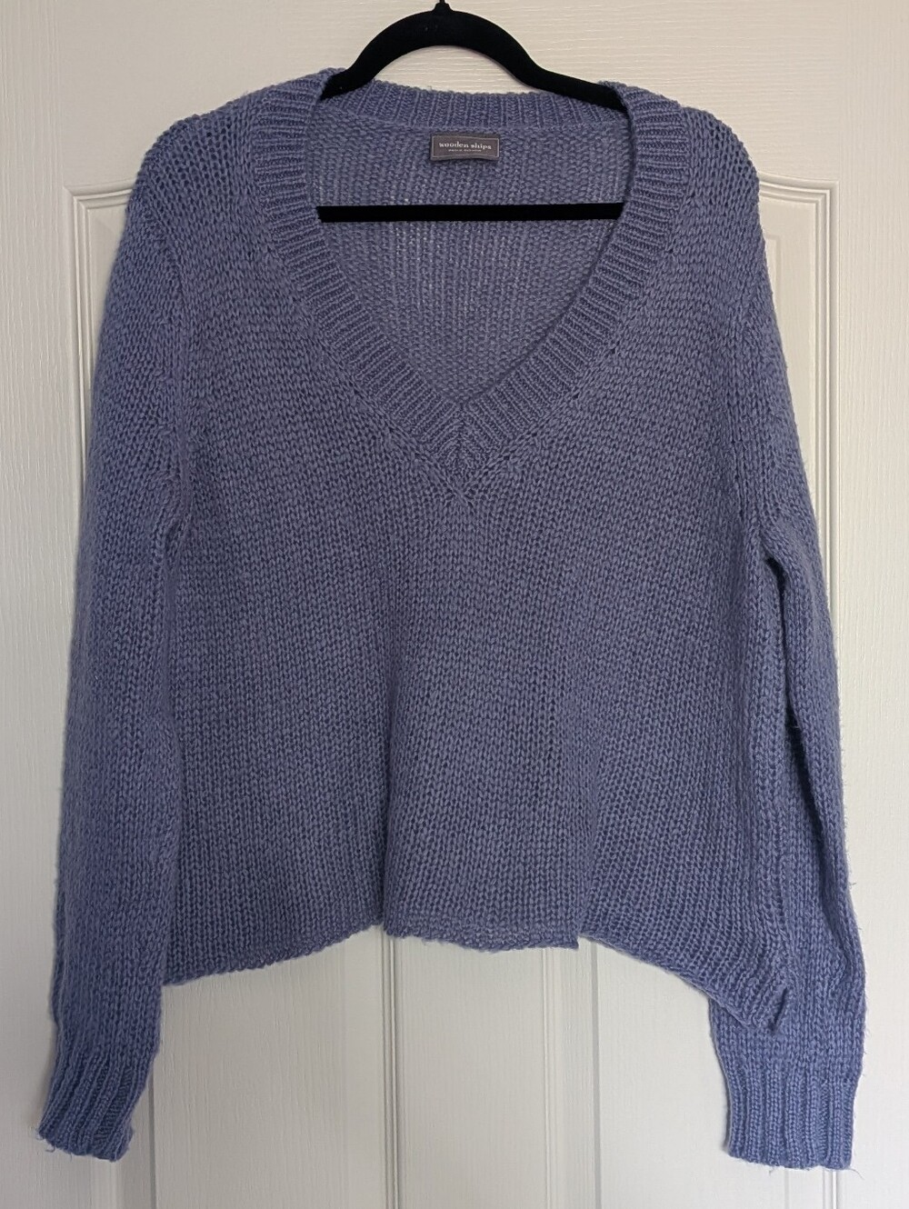 Wooden Ships Ansel V Lightweight Mohair Blend Sweater Lavender
